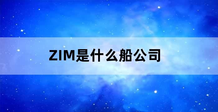 ZIM是什么船公司