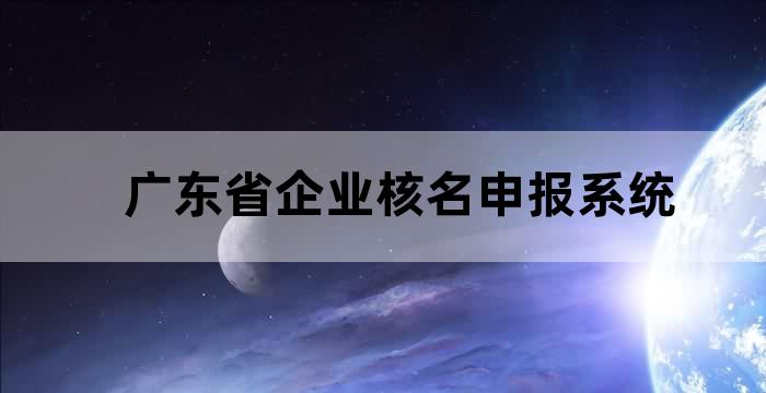 广东省企业核名申报系统